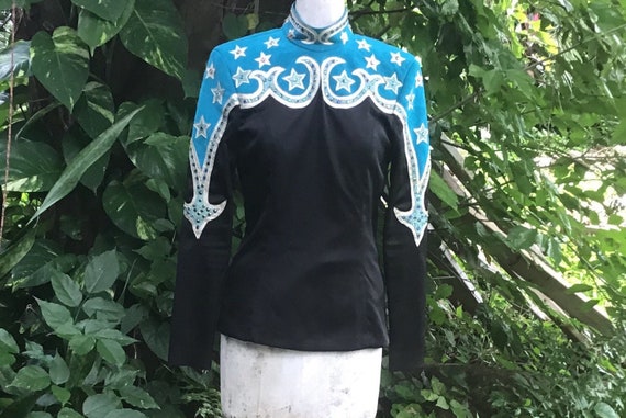 Vintage top with suede and sequins - image 1