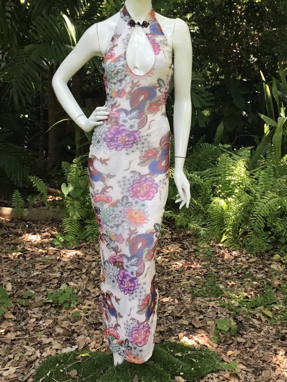Vintage Nylon Dragon Motif Dress
