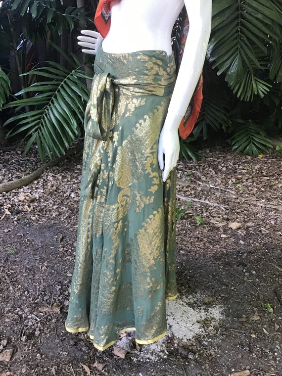 Vintage silk maxi skirt - image 9