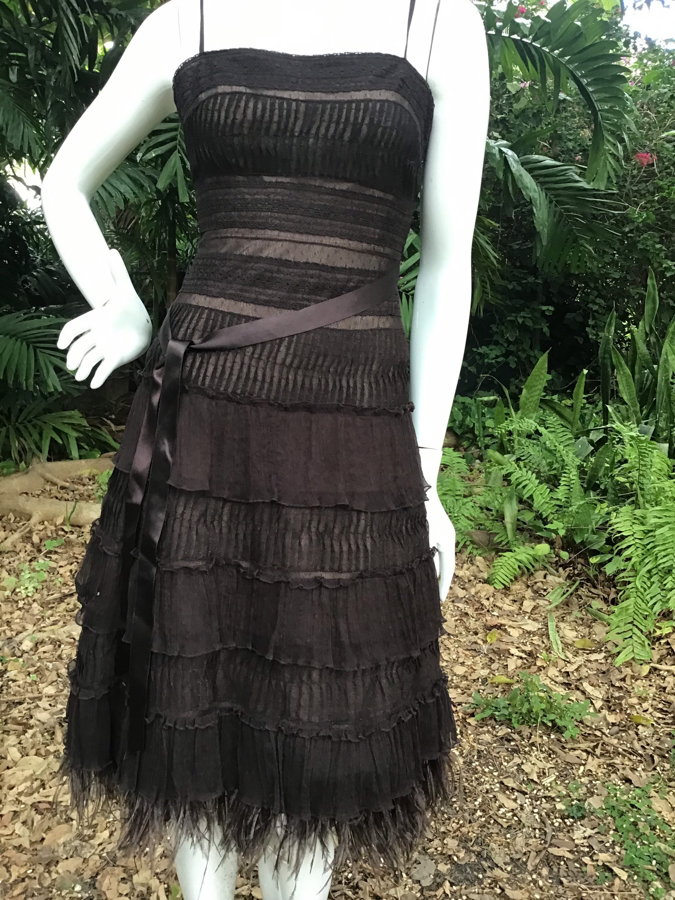 bcbg black feather dress Vintage With Feathered Hem Enjoy incredible deals and