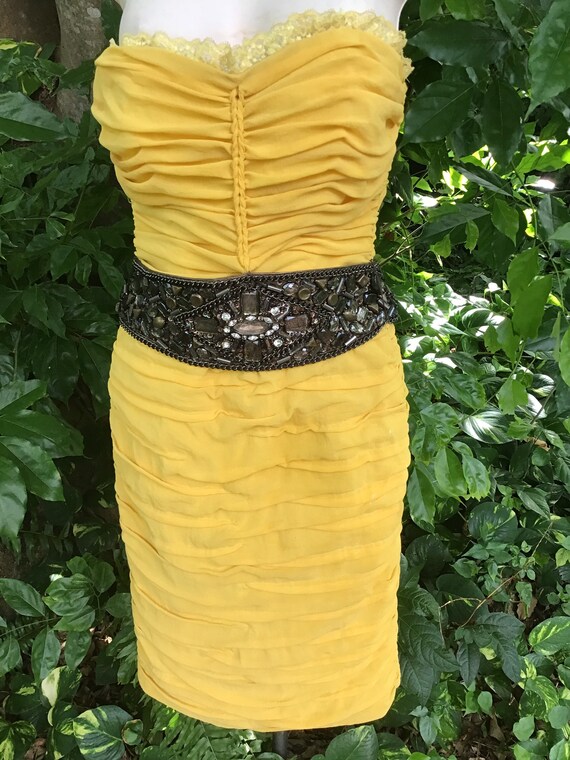 Vintage Mandalay corset Dress with rhinestone belt - image 4