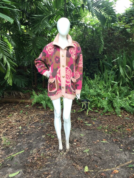 Vintage printed wool Jacket - image 4