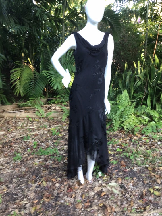 Vintage silk with beads and velvet Dress