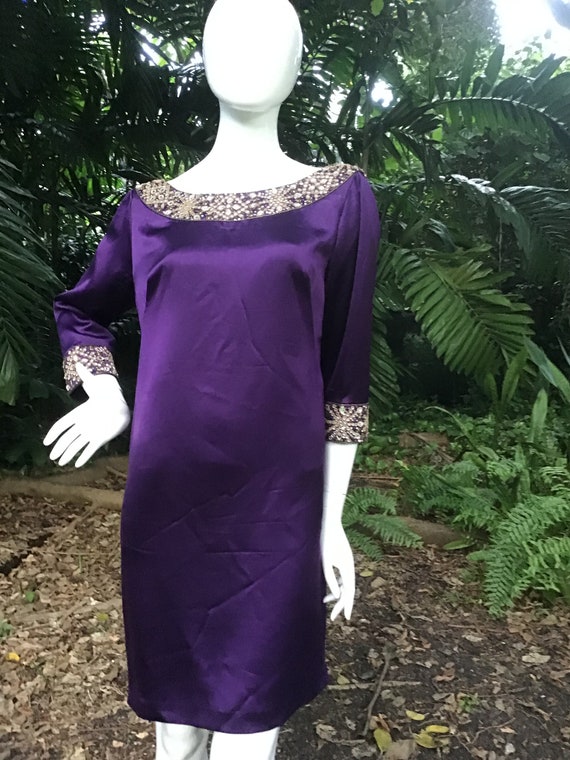 Vintage Mayda chinois Silk satin Dress - image 2
