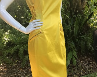 cache yellow silk dress Cache Yellow Silk Dress