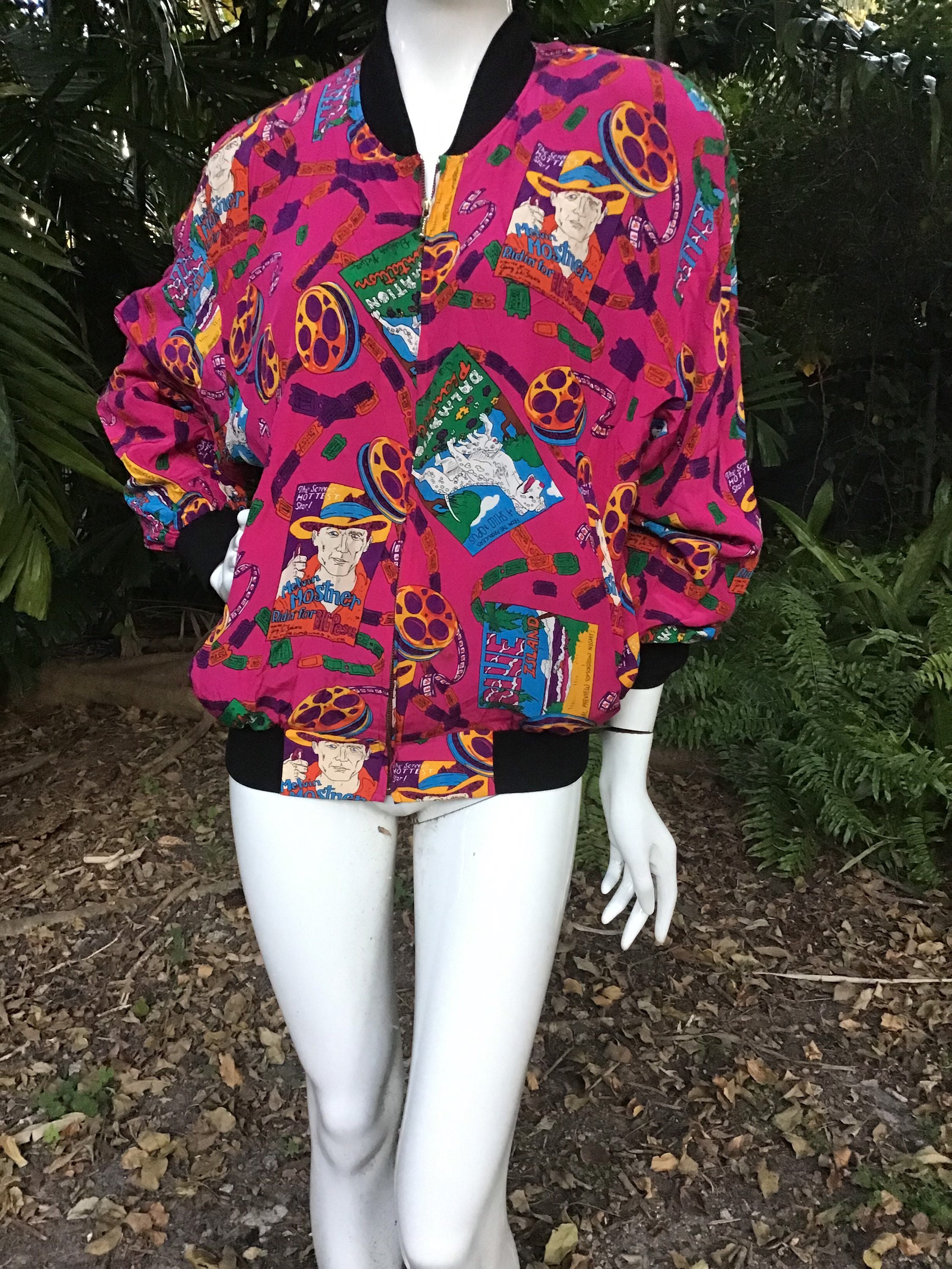 80-90s Vintage Silk Bomber Jacket MA-1 High Fashion Jacket