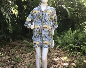 Vintage Hawaiian Shirt with coconut buttons