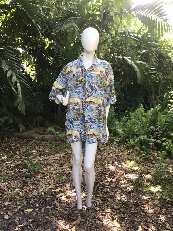 Vintage Hawaiian Shirt with coconut buttons