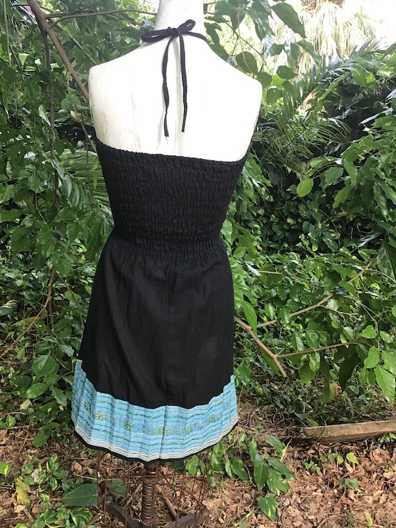 Vintage cotton halter-neck Dress - image 8