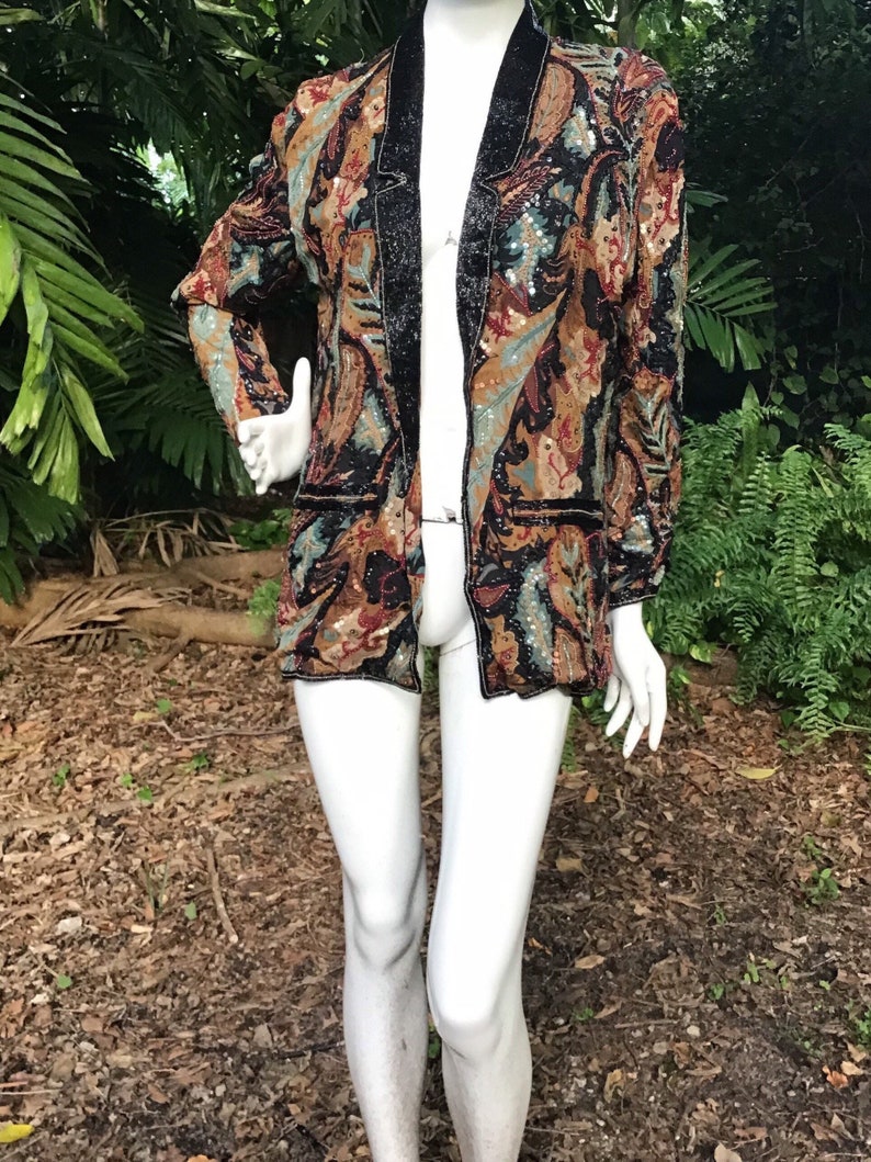 Vintage Judith Ann beaded Jacket 80s image 2