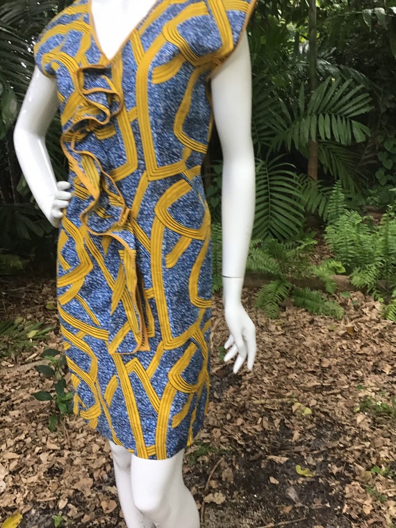 Vintage African print cotton Dress - image 6