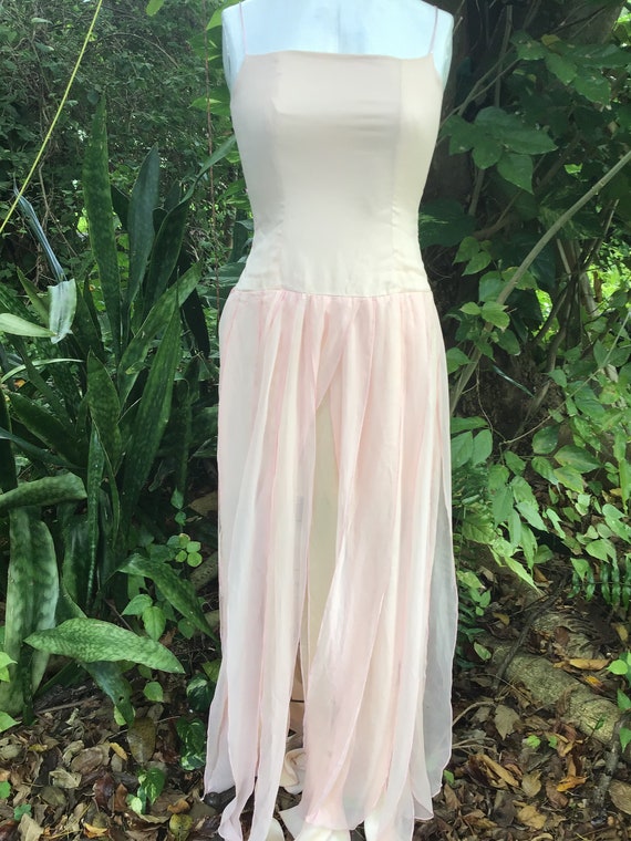Vintage silk Dress with silk &satin fringes Gem