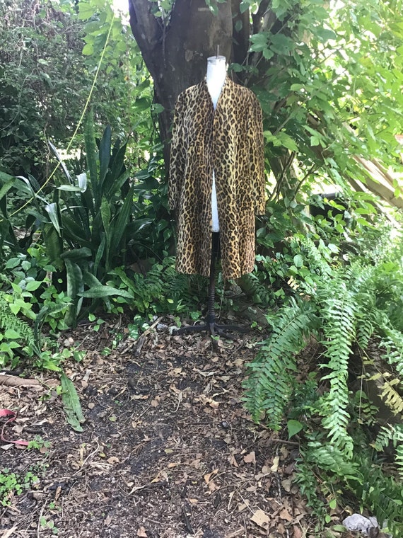 Leopard 100% lambs wool Swing Coat