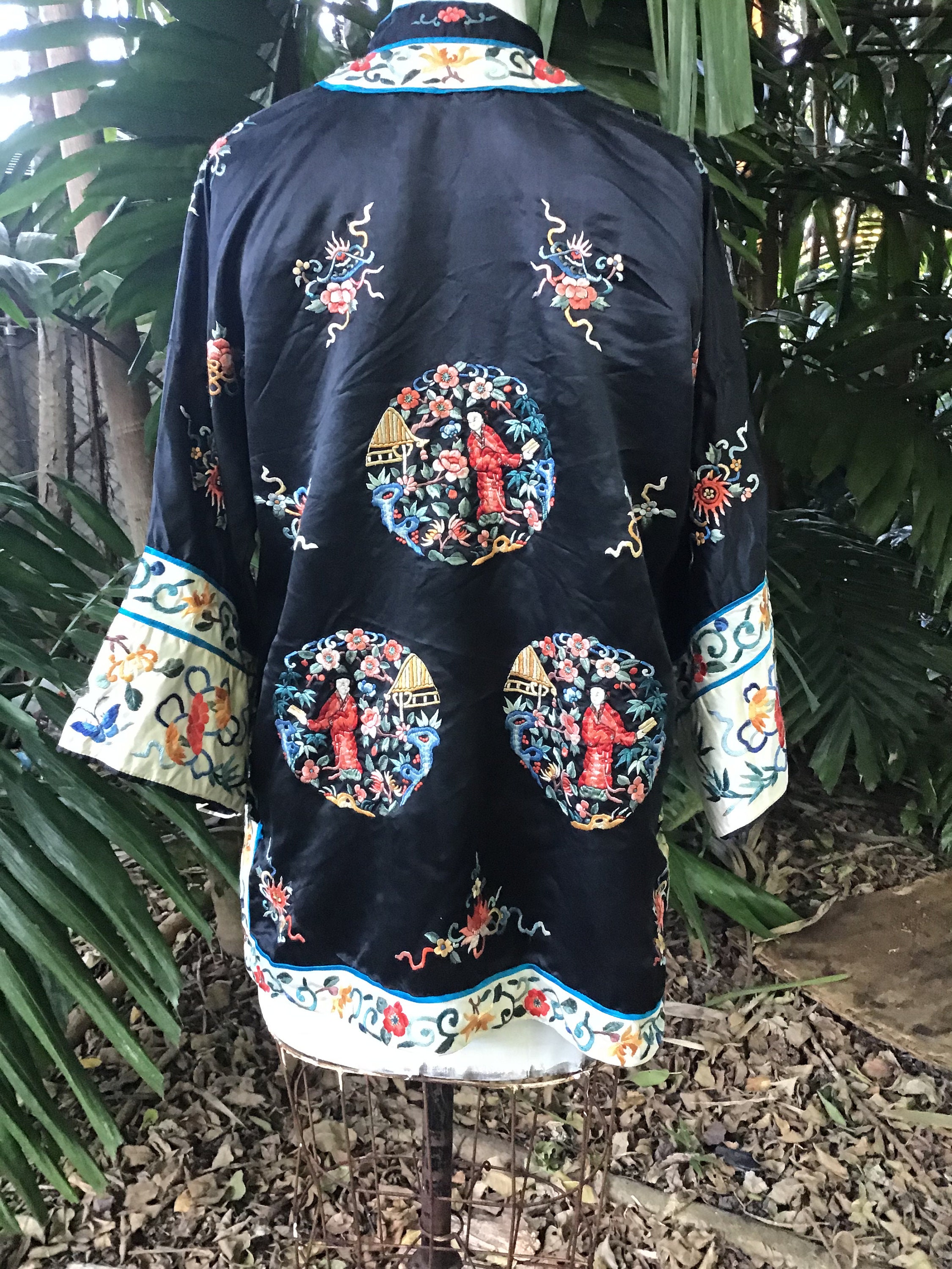 Vintage Chinese Silk With Embroidery Jacket - Etsy