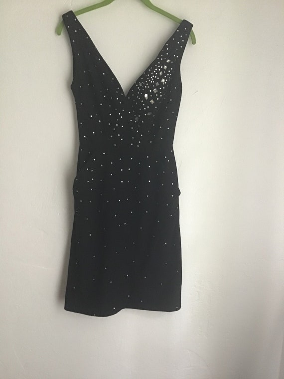 Vintage 1980s cocktail dress in wool with sequins