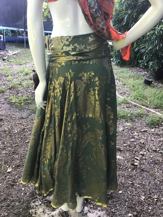 Vintage silk maxi skirt - image 7