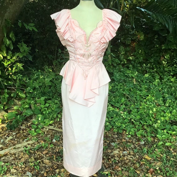 Vintage taffeta Beaded Dress - image 1