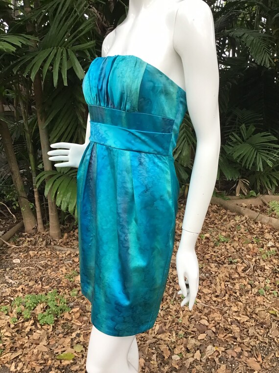 Vintage strapless silk Single Dress - image 8