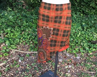 Vintage tartan beaded skirt