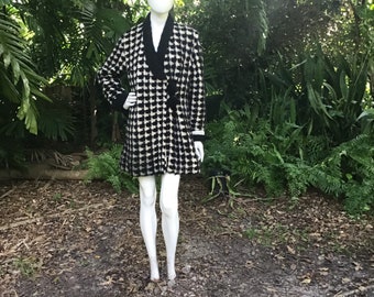 Vintage 1990s 90s Barneys New York Black Wool Jacket - Made in