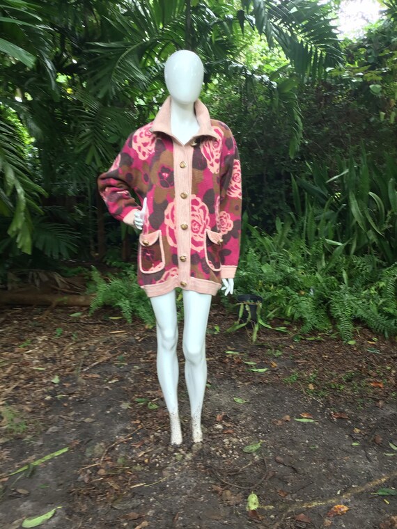 Vintage printed wool Jacket - image 1