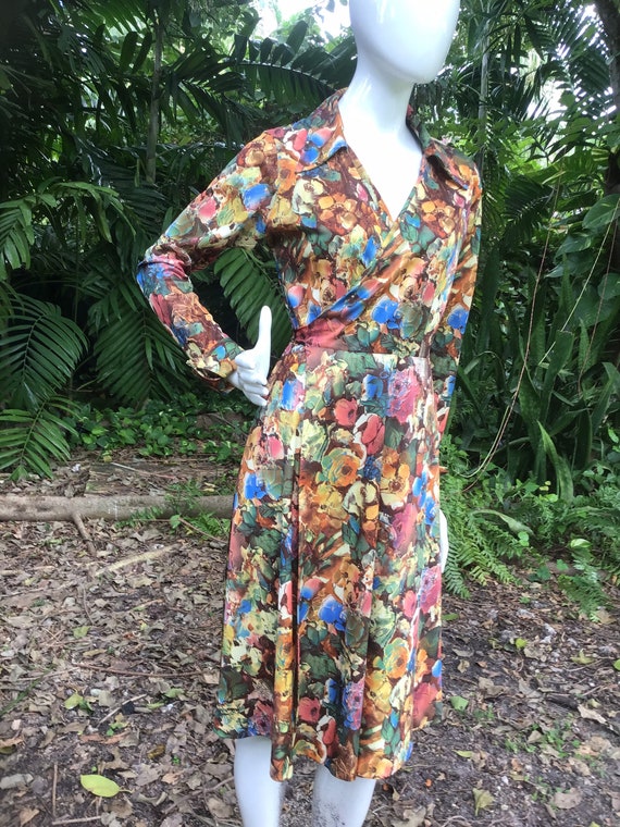 Vintage 1970s polyester Wrap Dress - Gem