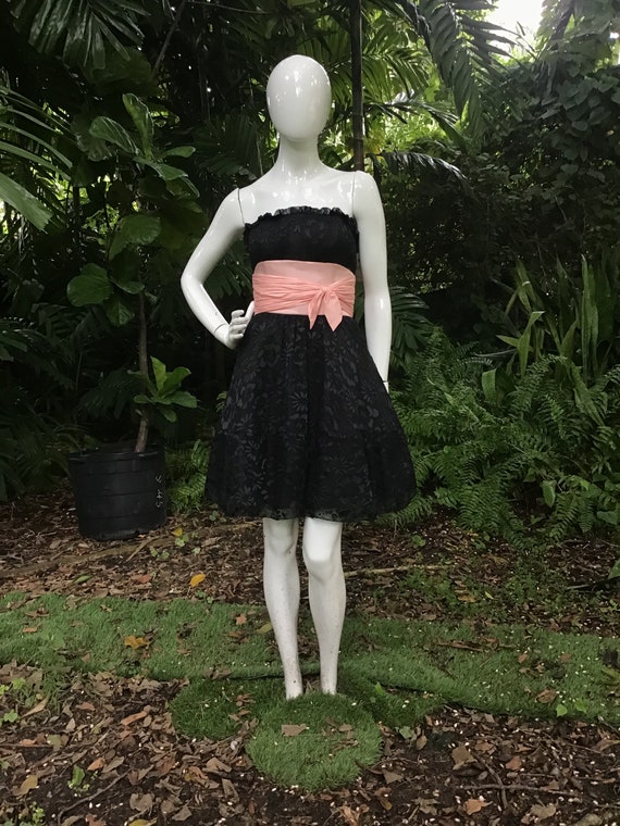 betsey johnson pink and black dress Betsey Johnson 1999 iconic roses print dress  InLouve