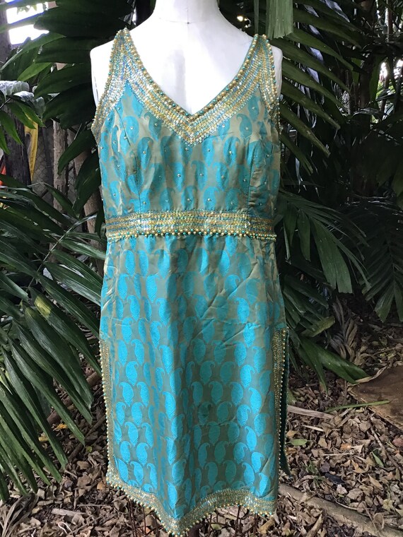 Vintage dress in silk/satin - image 5
