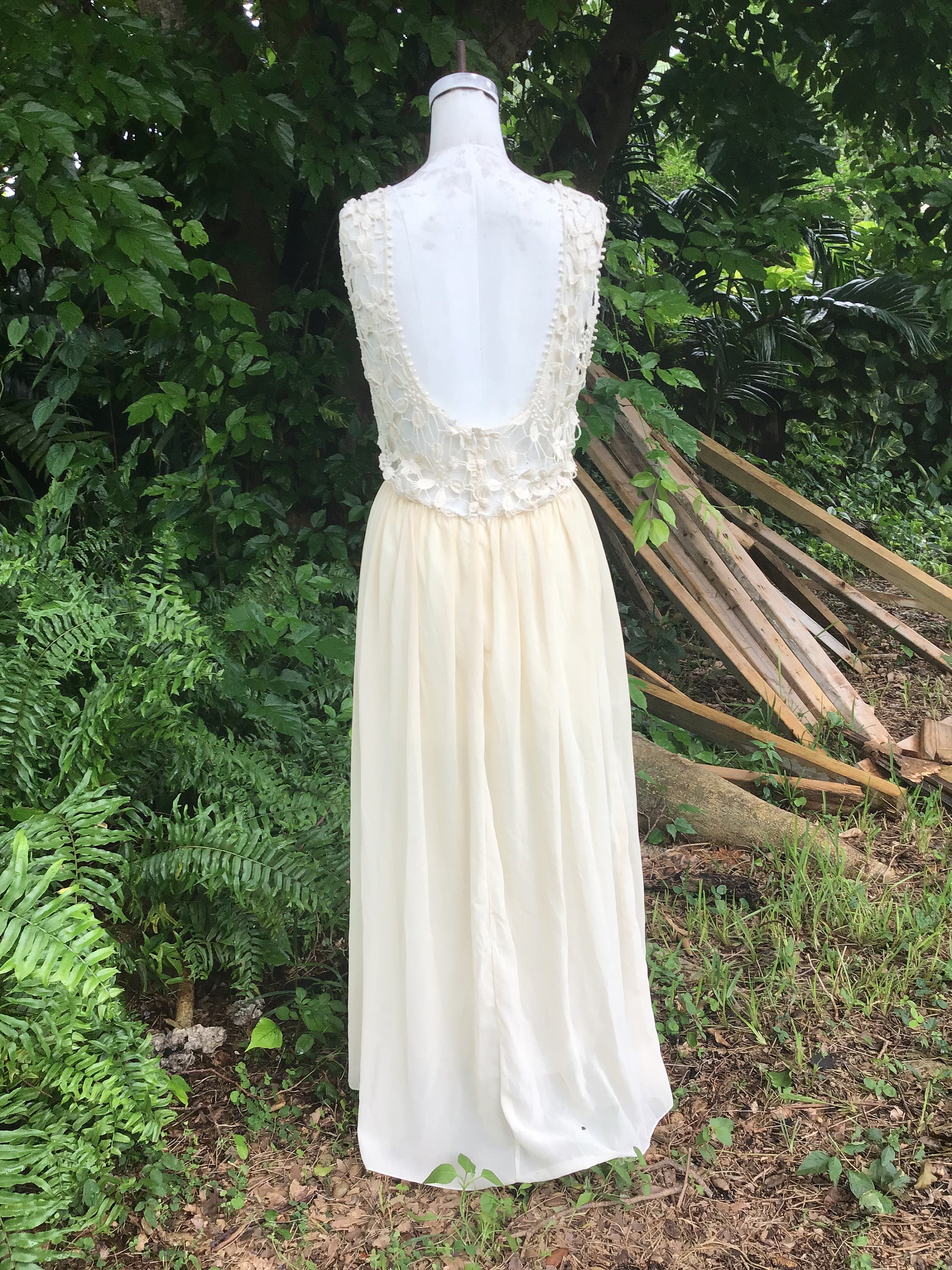 white christmas dresses Flower Crochet Top Maxi Dress – Ragstock main image 1