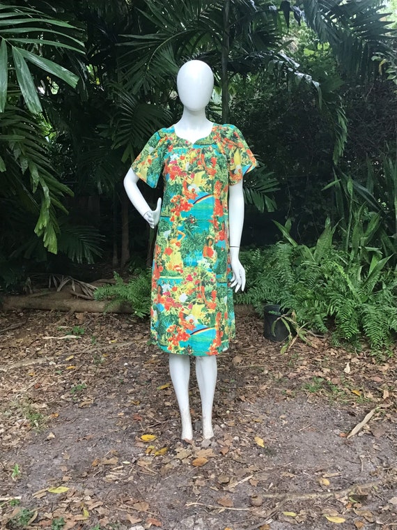 Vintage Hawaiian Ho Aloha cotton Dress