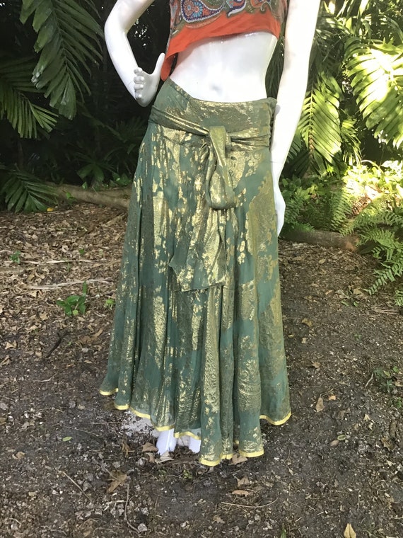 Vintage silk maxi skirt - image 2