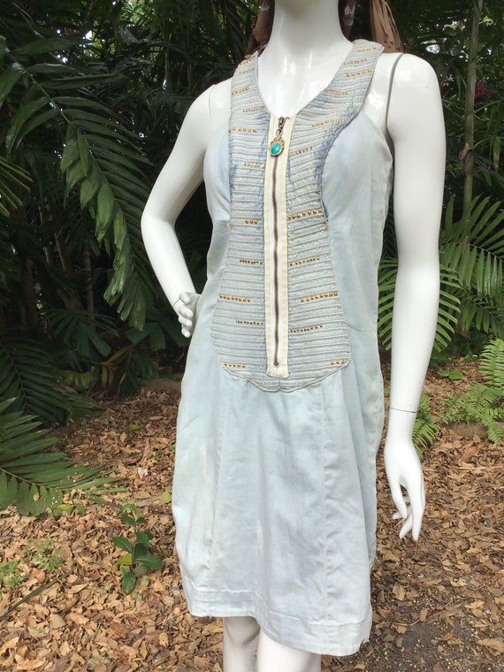 Vintage Denim Dress with zipper - image 4