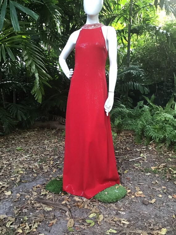 Vintage St John couture maxi sequin Dress