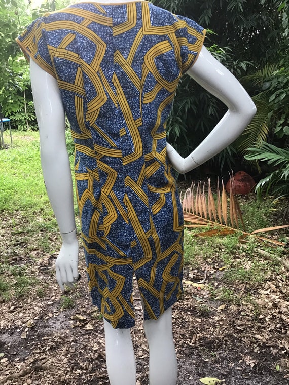 Vintage African print cotton Dress - image 4