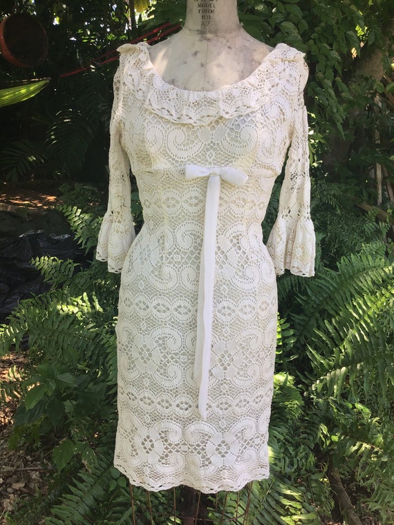 Vintage crochet 1980s dress
