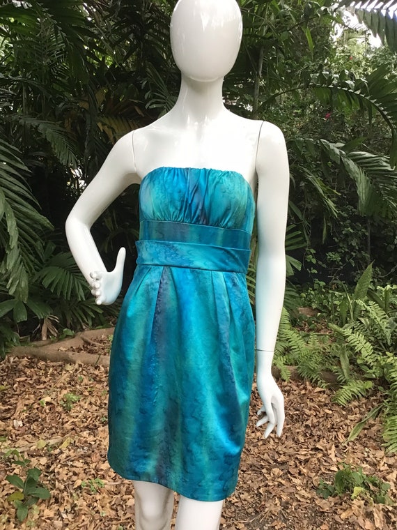 Vintage strapless silk Single Dress - image 7