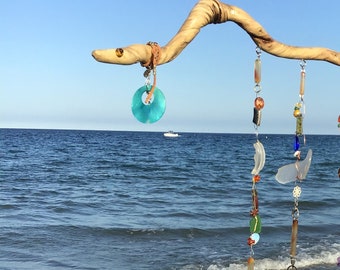 Sea glass wind chime.