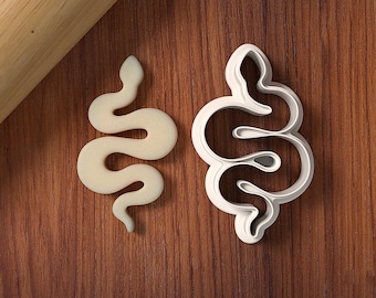 STL File Snake cookie cutter - Snake Earring - Worm fondant cutter - Reptile icing cutter - 3D Printed Cookie Cutter