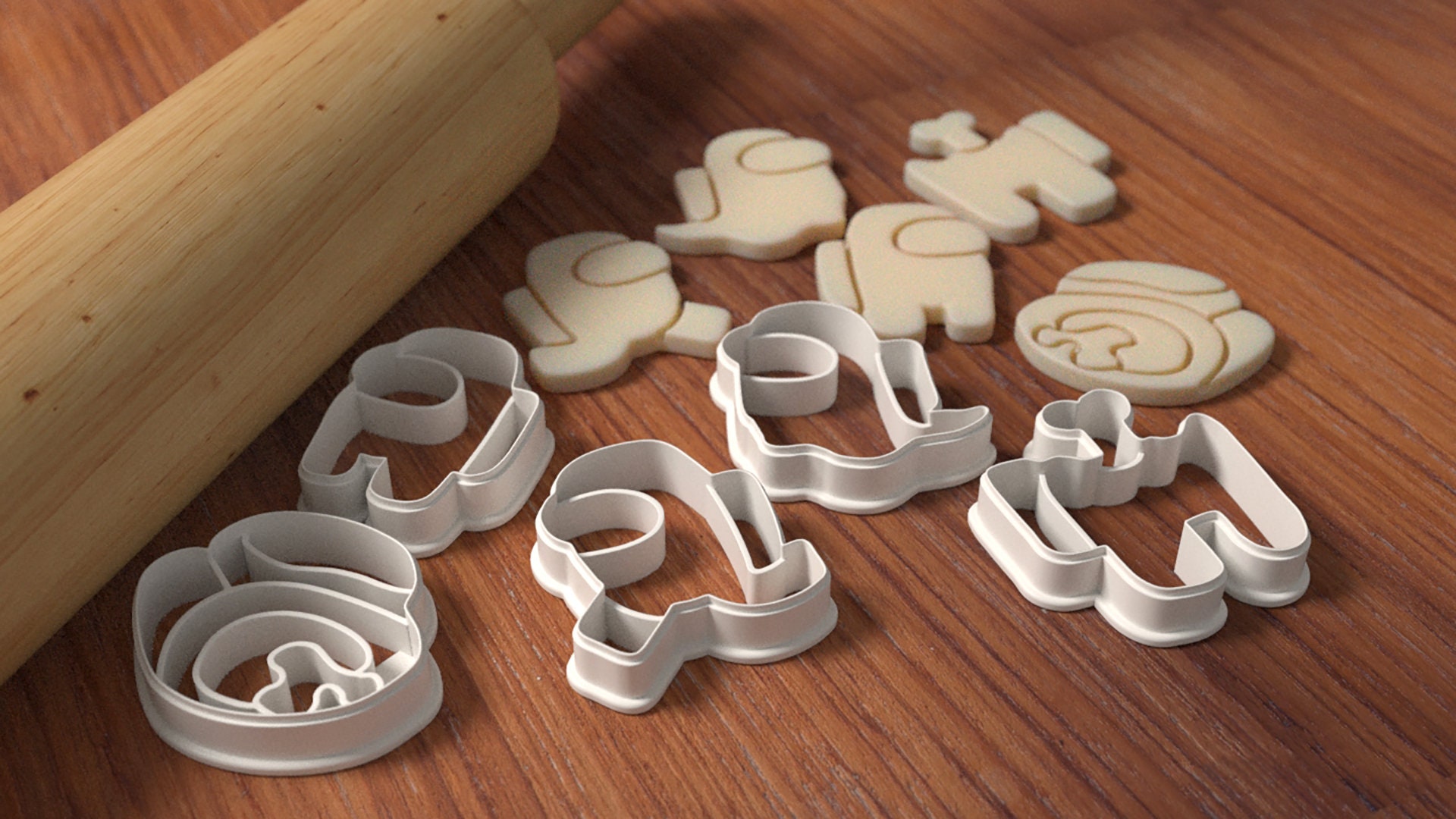 Among Us Cookie Cutter Set stl files Among Us STL Biscuit Etsy