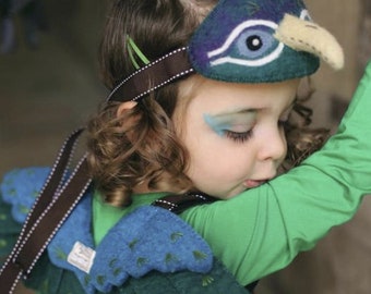 Dress-Up & Role Play | Piers Peacock Head Dress and Wings | Sew Heart Felt | Kids Handmade Costume | Quirky Dress-Up