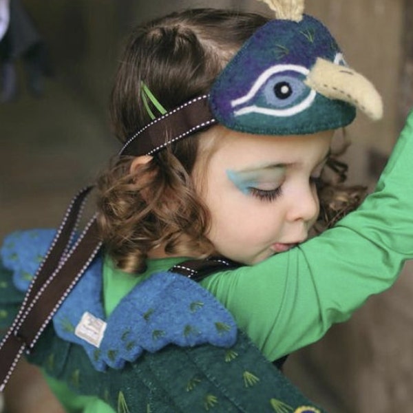 Dress-Up & Role Play | Piers Peacock Head Dress and Wings | Sew Heart Felt | Kids Handmade Costume | Quirky Dress-Up