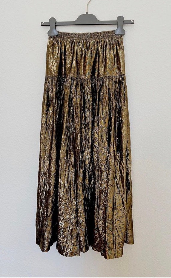 80s gold metallic skirt
