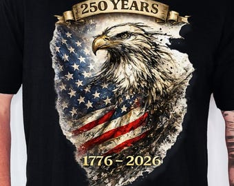 250th Anniversary America 250 Years Shirt, 1776-2026 Eagle USA Flag Tee