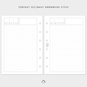 POCKET XL Size Daily Hobonichi Style Printable Inserts