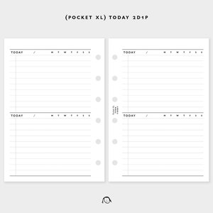 POCKET XL Size Today 2D1P Printable Inserts