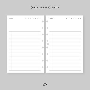Half Letter Size Daily Printable Inserts