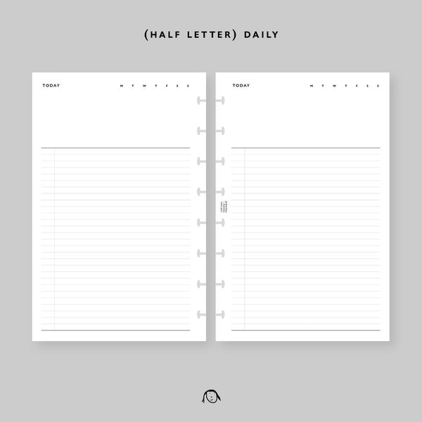 Half Letter Size Daily Printable Inserts