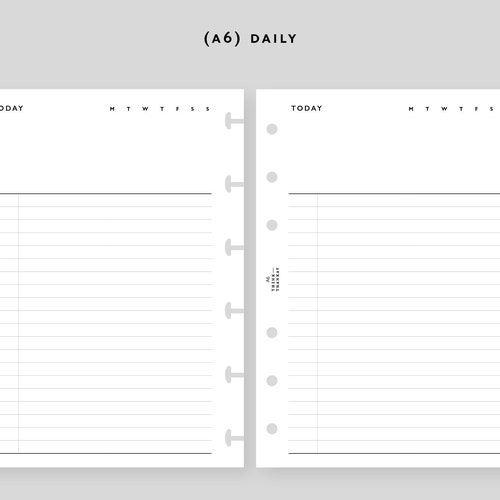 Daily Diary A6 Printable Planner Inserts Idea Notes | Etsy