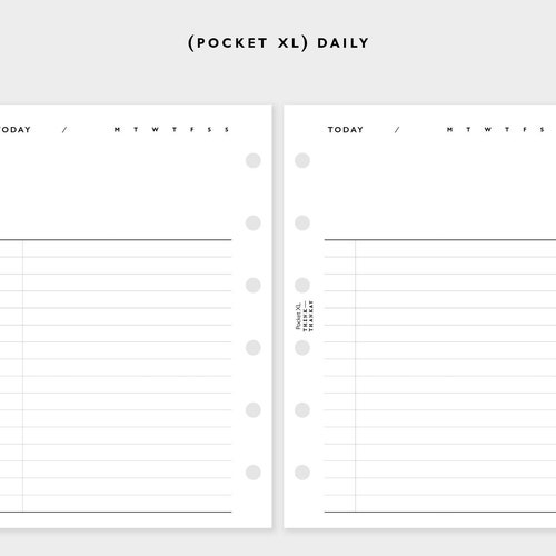Daily Planner Pocket Size Printable Inserts Day Schedule Etsy