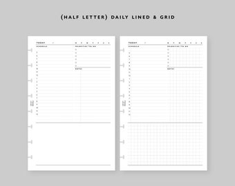Half Letter Size Daily Printable Inserts - Etsy